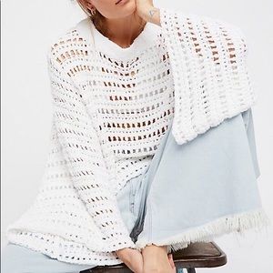 Free people bell sleeve crochet top
